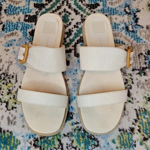 Dolce Vita Sommer-Slipper Gilete-Stil gewebte Riemchen cremefarben Größe 9M - Bild 1 von 8