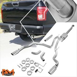 For 15-19 Ford F150 2.7/3.5/5.0 Dual 4" Muffler Tip S.S Catback Exhaust System - Picture 1 of 5