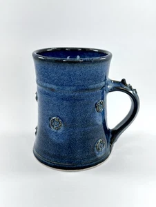 Taza de cerámica hecha a mano azul cobalto esmaltado gres café taza de té rústica - Imagen 1 de 7