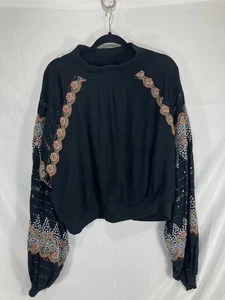 Free People Azteca Nativo Informal Estilo Boho Naturaleza Natural ��Top XL Manga Globo - Imagen 1 de 22