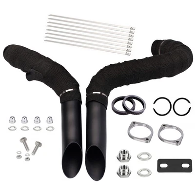 Tubos de escape 2" O.D LAF com kits de flange para Harley Sportster Dyna preto - Imagem 1 de 4