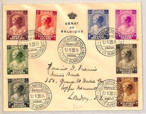 BELGIUM *Senat de Belgique* Cover 1938 CAR BICYCLES EXHIBTION Princess Set YG343 - Picture 1 of 12