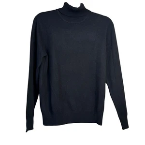 Country Shop 100% Cashmere Turtleneck Sweater Womens S Black Classic Soft I18 - Picture 1 of 6