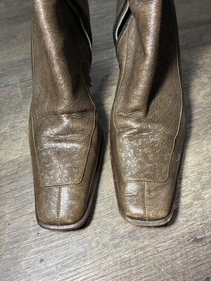 Botas Bally Vintage Bayeux Cobre Marrón Puntera Cuadrada Cuero Bruja Talla 9 Foto 1 de 4