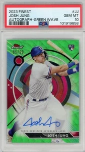 2023 Topps Finest Josh Jung #JJ RC refractor automático de onda verde/99 PSA 10 - Imagen 1 de 2