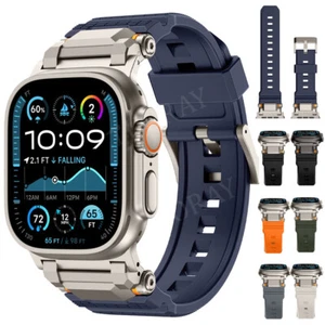 Correa deportiva de metal + silicona para Apple Watch Series 10 9 8 7 6 Ultra 1/2 correa de 49 mm - Imagen 1 de 72
