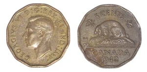 8 (Eight) 1942 Canada KM39(VF) 5 Cents Lot ED - Picture 1 of 1