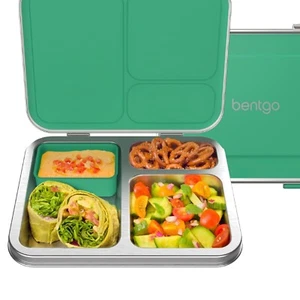 Kids Lunch Box with Airtight Seal - Stainless Steel, 3 Compartments & Silicone - Picture 1 of 10