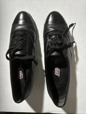 Munro Black Leather Lace Up Loafers Shoes Size 10 M - Image 1 of 4