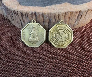 10pcs Taoism Brass Bagua Pendant Chinese Amulet Yin Yang Divination Charms - Picture 1 of 3