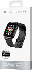 Bracelet en cuir platine - Horween pour Apple Watch 42 mm, 44 mm, 45 mm (Série 1-9... - Photo 1 sur 7