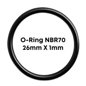 O-Ring 26mm X 1mm Nitrile Rubber (NBR 70), Black, Made in Italy, Top Quality - Picture 1 of 5