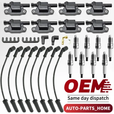 8* Ignition Coil+Spark Plug+Wire For Chevy Silverado 1500 Tahoe Camaro GMC UF413 - Image 1 of 4