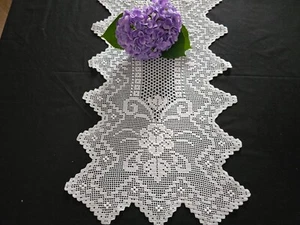 Spettacolare Runner con ricamo Uncinetto 35x150 cm corsia ricamata Uncinetto - Picture 1 of 8