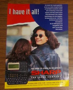 Seltene Werbung SHARP ZQ-4450M Organizer - All or nothing! 1995 - Bild 1 von 1