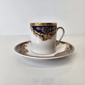 Vintage MTK TOHKI Teacup & Saucer Porcelain Gold & Blue Japan Set - Picture 1 of 10