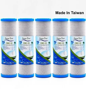 5 x 0.5 Micron Coconut Carbon Block Water Filters Replacement 10" x 2.5" - Picture 1 of 2