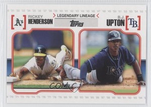 2010 Topps Legendary Lineage BJ Upton Rickey Henderson #LL55 HOF