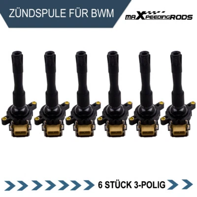 6x Bobina accensione per BMW Serie 3 E36 E46 Serie 5 E39 Serie 7 E38 Serie 8 E31 X5 E53 12137599219 - Immagine 1 di 4