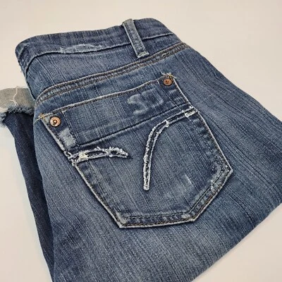 Joe's Jeans Slightly Distressed Long Shorts Size 27 Women's Blue Wash Bermuda - Image 1 of 4