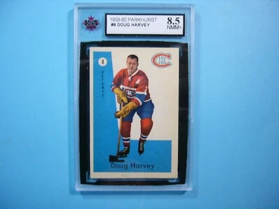 1959/60 PARKHURST NHL HOCKEY CARD #8 DOUG HARVEY KSA 8.5 NM/MINT+ SHARP!! PARKIE - Image 1 of 2