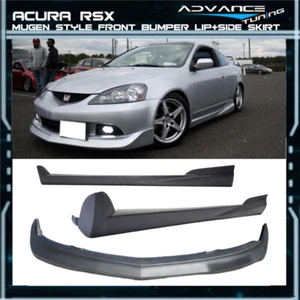 For 05-06 Acura RSX Mugen Style Front Bumper Lip Spoiler + Side Skirt PU DC5 - Picture 1 of 4