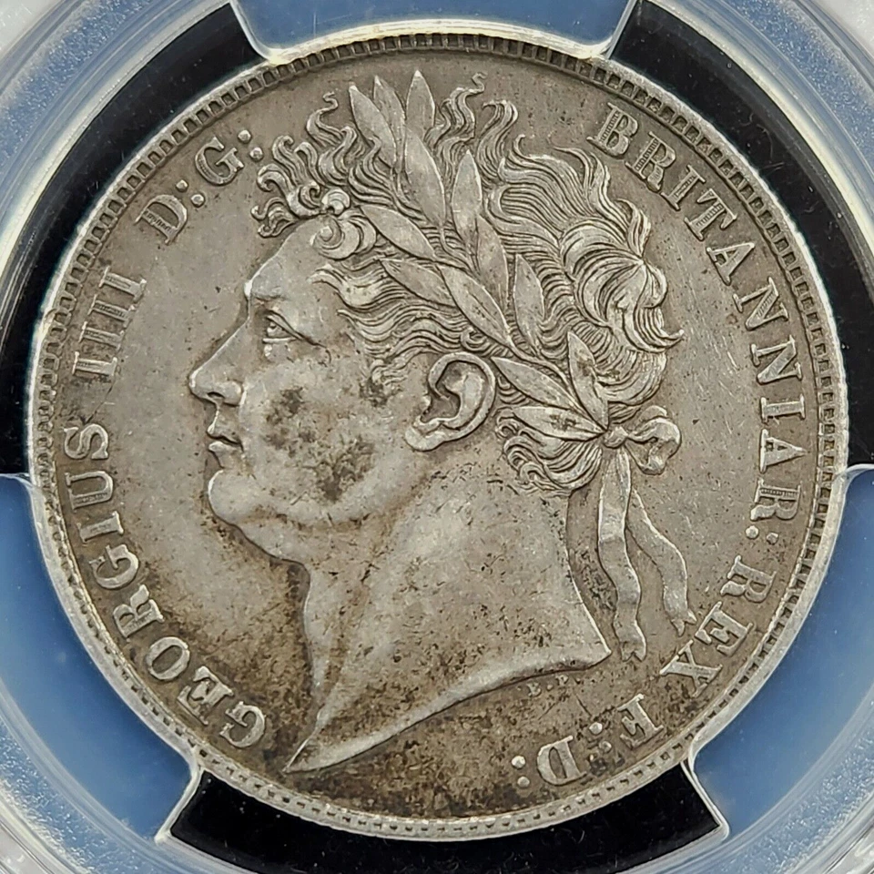 Silver 1820 Great Britain 1/2 Half Crown S-3807 | PCGS XF45 - Image 1 of 3
