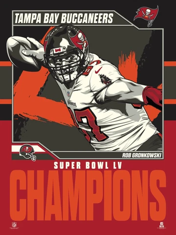 Phenom Gallery Gronk Tampa Bay Buccaneers Rob Gronkowski Super Bowl Champs 18" x Cover