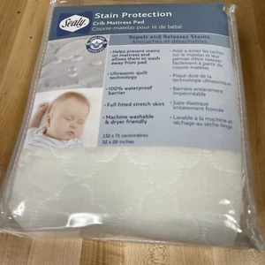 Baby Crib Mattress Pad SEALY Waterproof Stain Protection  52"×28" Fitted New - Picture 1 of 3