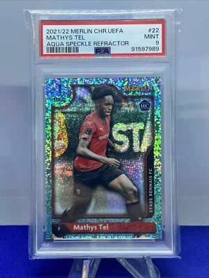 2021 Merlin Chrome UCL Aqua Speckle /199 Refractor Mathys Tel  RC PSA 9 - Image 1 of 2