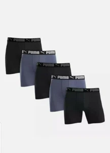 5 PACK ct Puma MENS size LARGE 36-38" Sport Luxe boxer briefs black gray - Picture 1 of 7
