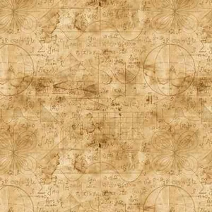 Parchment-like Fabric, Equations, Steam Punk, Full Steam Ahead, Blank Quilting - Picture 1 of 1