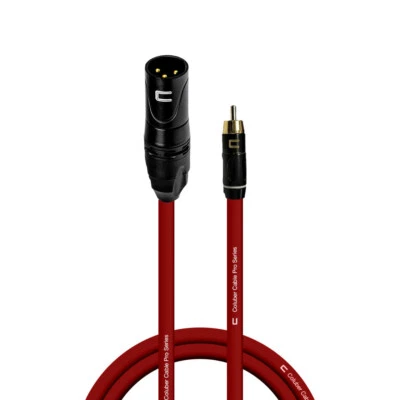 3-Pin XLR Male to RCA Unbalanced Mono Audio Cable - Custom Length Color Cord - Image 1 of 4
