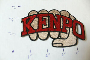 NEW RED KENPO KARATE FIST SHAPE PUNCH STITCHED UNIFORM PATCH Martial Arts MMA