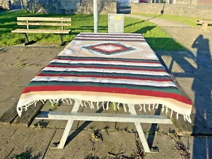 GROSSE VINTAGE ECHT MEXIKANISCH AZTEKEN BETTDECKE TAGESDECKE ÜBERWURF TEPPICH WANDBEHANG - Bild 1 von 14