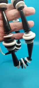 Acrylic Black and White 30" Modernist Futuristic Space Age Style Necklace - Picture 1 of 5