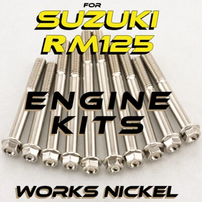 ENGINE Bolt Kit for 1990-1997 Suzuki RM125 | Works Nickel that looks like Ti - Image 1 of 4