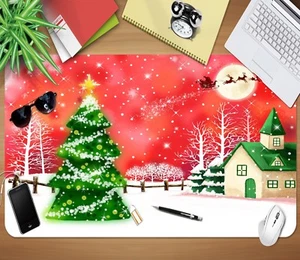 3D Christmas Xmas 142 Rutschfest Büro Schreibtisch Maus Matte Groß Tastatur Pad - Bild 1 von 7