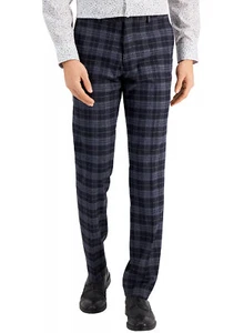 Bar III Mens Slim-Fit Plaid Dress Pants 28W x 30L Navy - NWT $175 - Picture 1 of 4