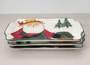 Juego de tres platos de aperitivo navideño Vietri Old St. Nick de edición limitada 2022 - Imagen 1 de 9