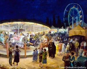 Traveling Carnival by John Sloan - Vintage Art Print - Picture 1 of 1