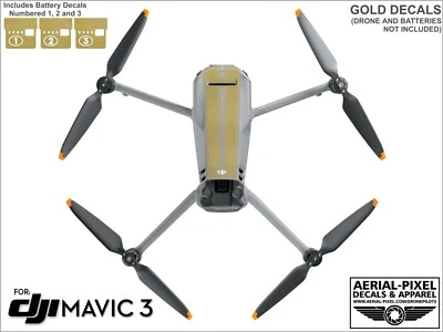 DJI Mavic 3 Racing Stripes With Battery Decals Number #1-3 Sticker Skin - Image 1 of 4