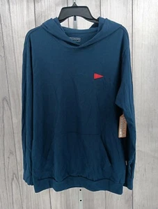 Florence Marine X Burgee Men's Shirt Medium Blue Long Sleeve Hooded Cotton-AD1 - Picture 1 of 5