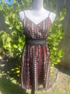 SHEIN Sundress Adjustable Strap V-neck Dark Colored Dress Size Large - Picture 1 of 6