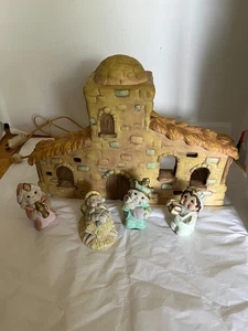 Vintage 1996 Dreamsicles Bethlehem Inn Gusskunst Weihnachten Krippenstück mit Figuren - Bild 1 von 5