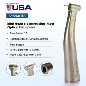 Dental Mini Head 1:5 Increasing Electric LED Contra Angle Handpiece 4 Spray - Picture 1 of 24