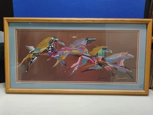 Gerahmter Pferdedruck - Running Free signiert von Bernie Granados 1993 - Bild 1 von 9
