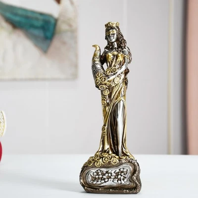 Estatua de resina Tyche Fortuna Freya on Treasure de 9,8 pulgadas, antigua diosa de For... Foto 1 de 4