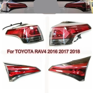 Set LED Rear Tail Light Brake Lamps For Toyota RAV4 2016 2017 2018 Outer+Inner - Foto 1 di 20