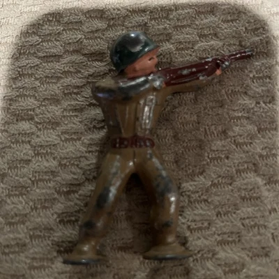 1950's Barclay Pod Foot Toy Soldier Metal Lead Infantry Military War Hero Figure - Image 1 of 4